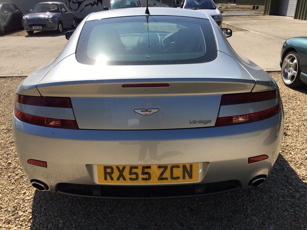 silver Aston Martin V8 Vantage (2006) at topcats racing workshop