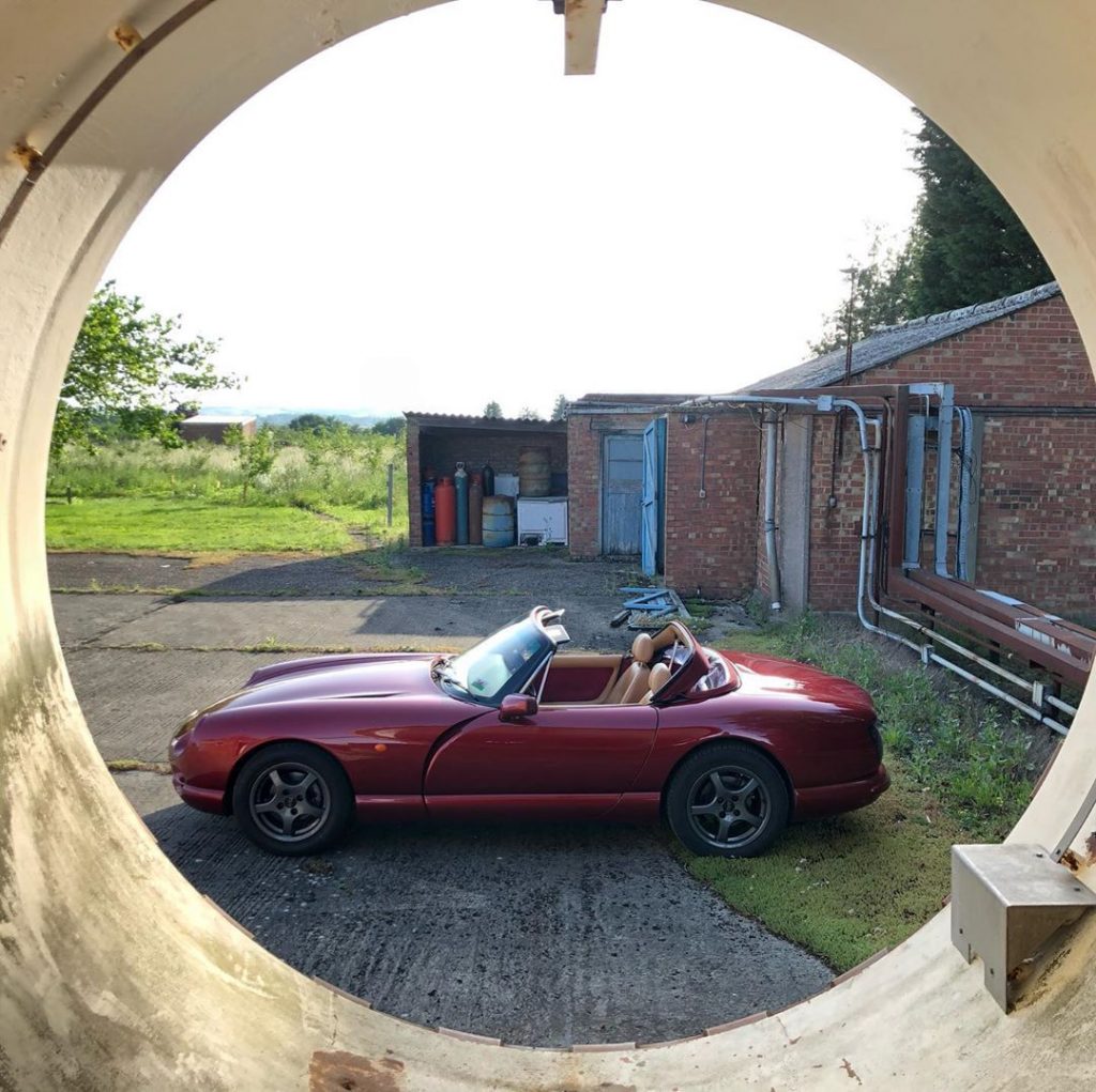 cherry red 1998 tvr chimaera at westcott business venture park