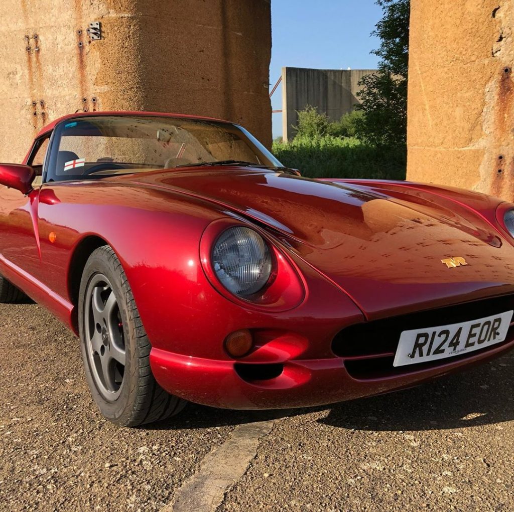 cherry red 1998 tvr chimaera at westcott business venture park